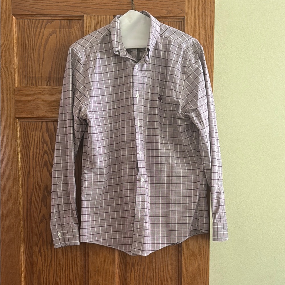 Brooks Brothers Gray Casual Button Down Shirt Lightweight Cotton